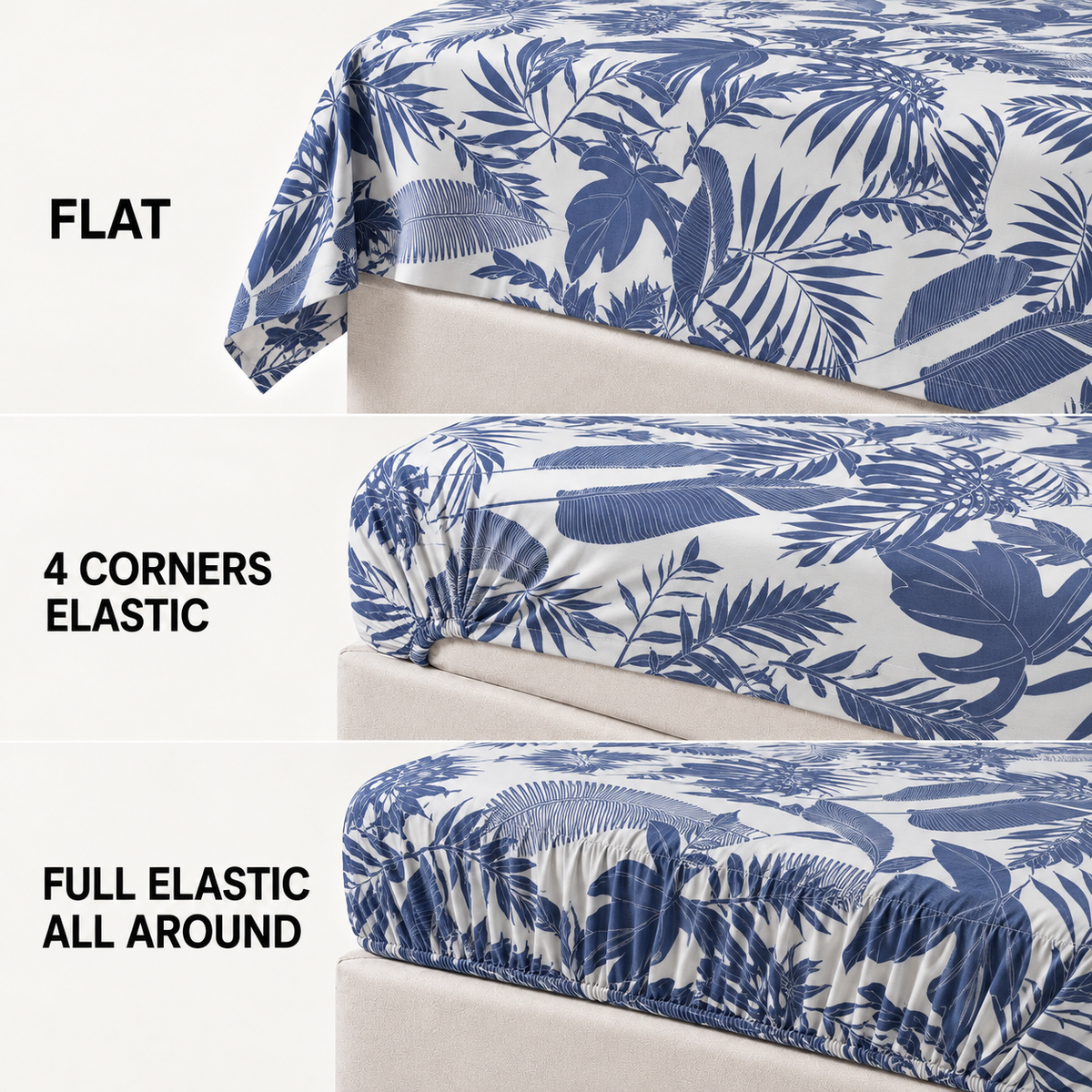 COLCHA HOME Coastal Leaves BOTANICA Collection Bedsheet