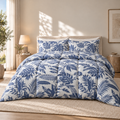 COLCHA HOME Coastal Leaves BOTANICA Collection Filled Duvet