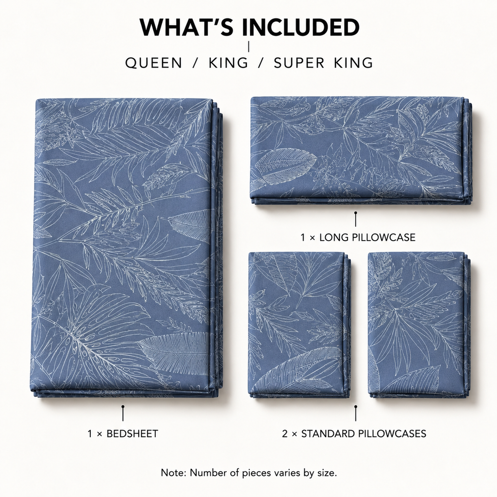 COLCHA HOME Dusky Leaves BOTANICA Collection Bedsheet