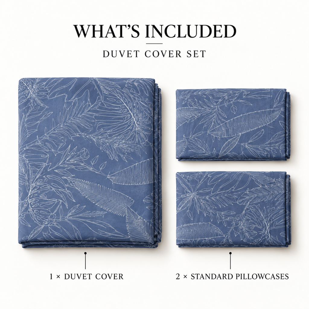 COLCHA HOME Dusky Leaves BOTANICA Collection Duvet Cover