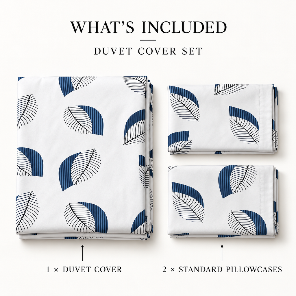botanica indigo leaves duvet cover image 3