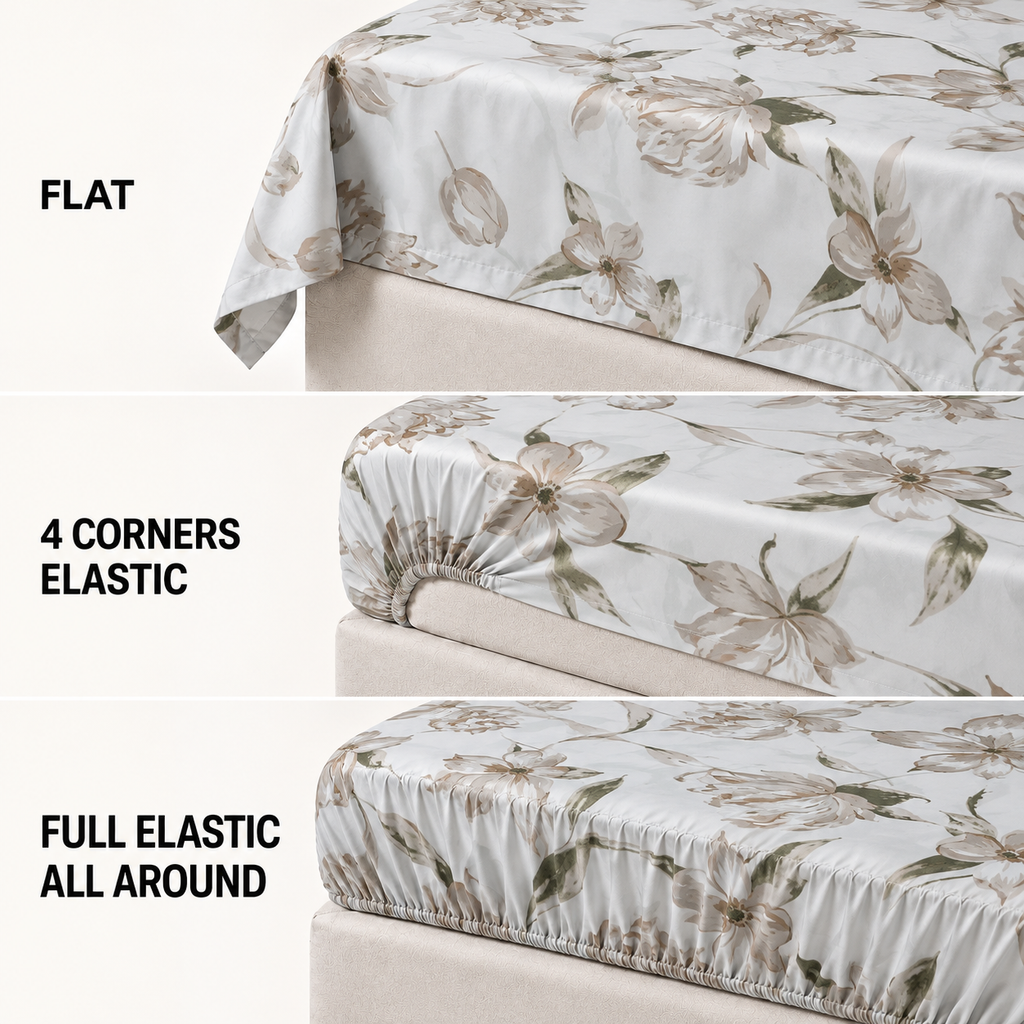 COLCHA HOME Ivory Blossom BOTANICA Collection Bedsheet
