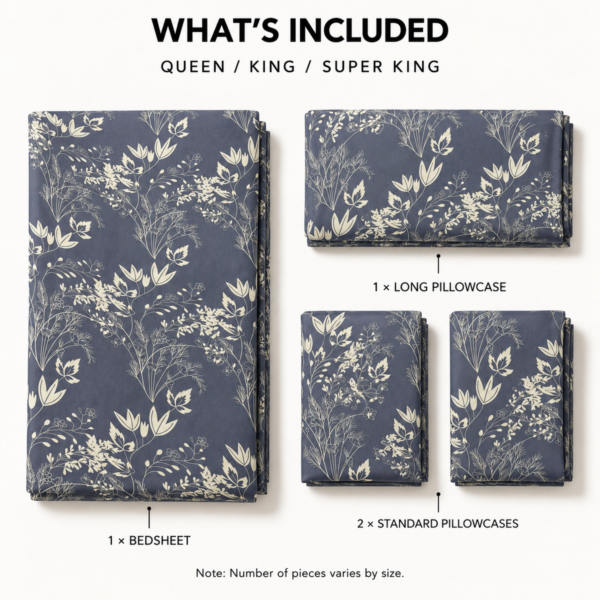 COLCHA HOME Midnight Meadow BOTANICA Collection Bedsheet