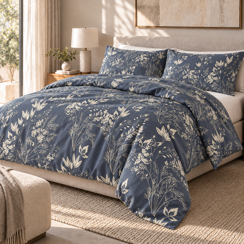 COLCHA HOME Midnight Meadow BOTANICA Collection Duvet Cover