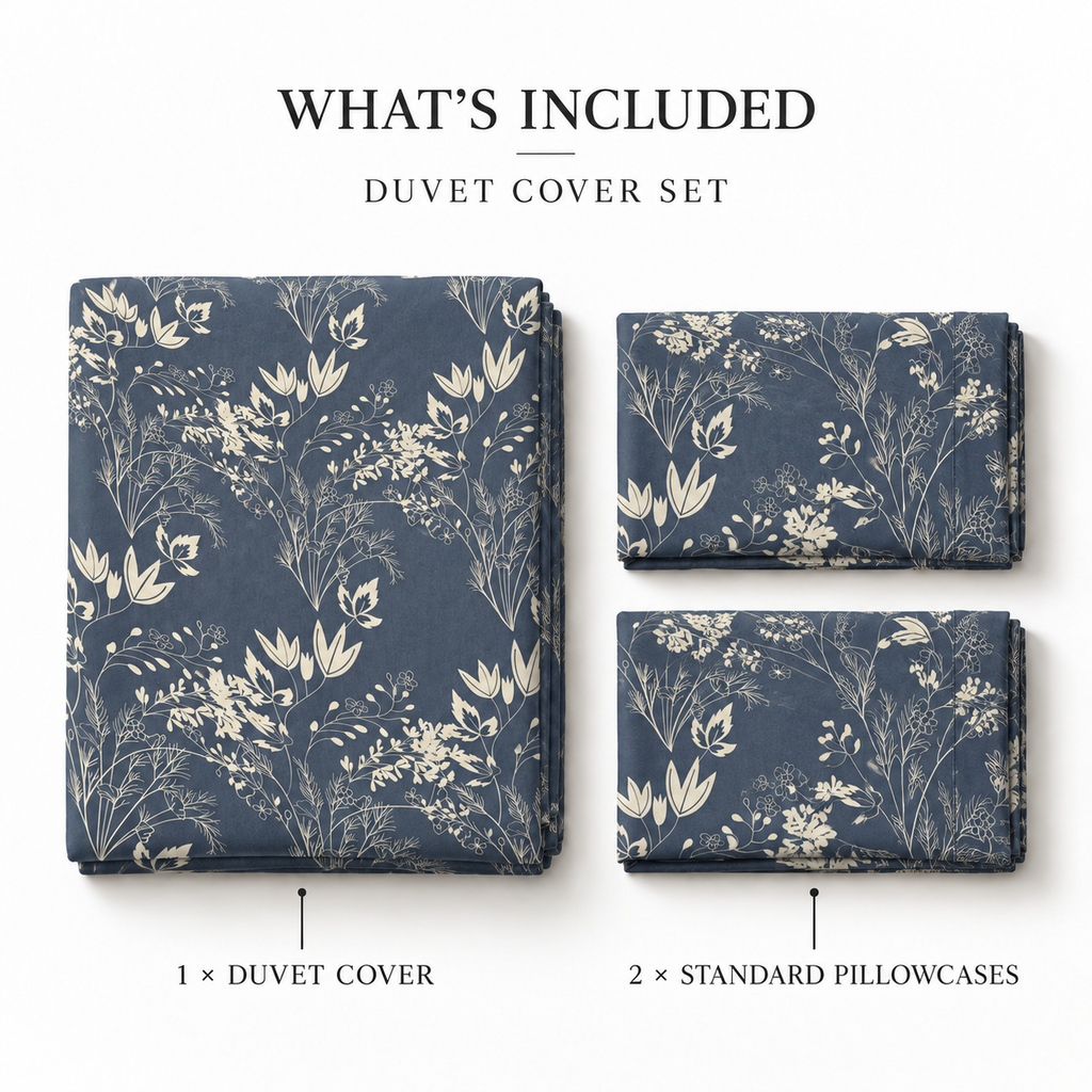 COLCHA HOME Midnight Meadow BOTANICA Collection Duvet Cover
