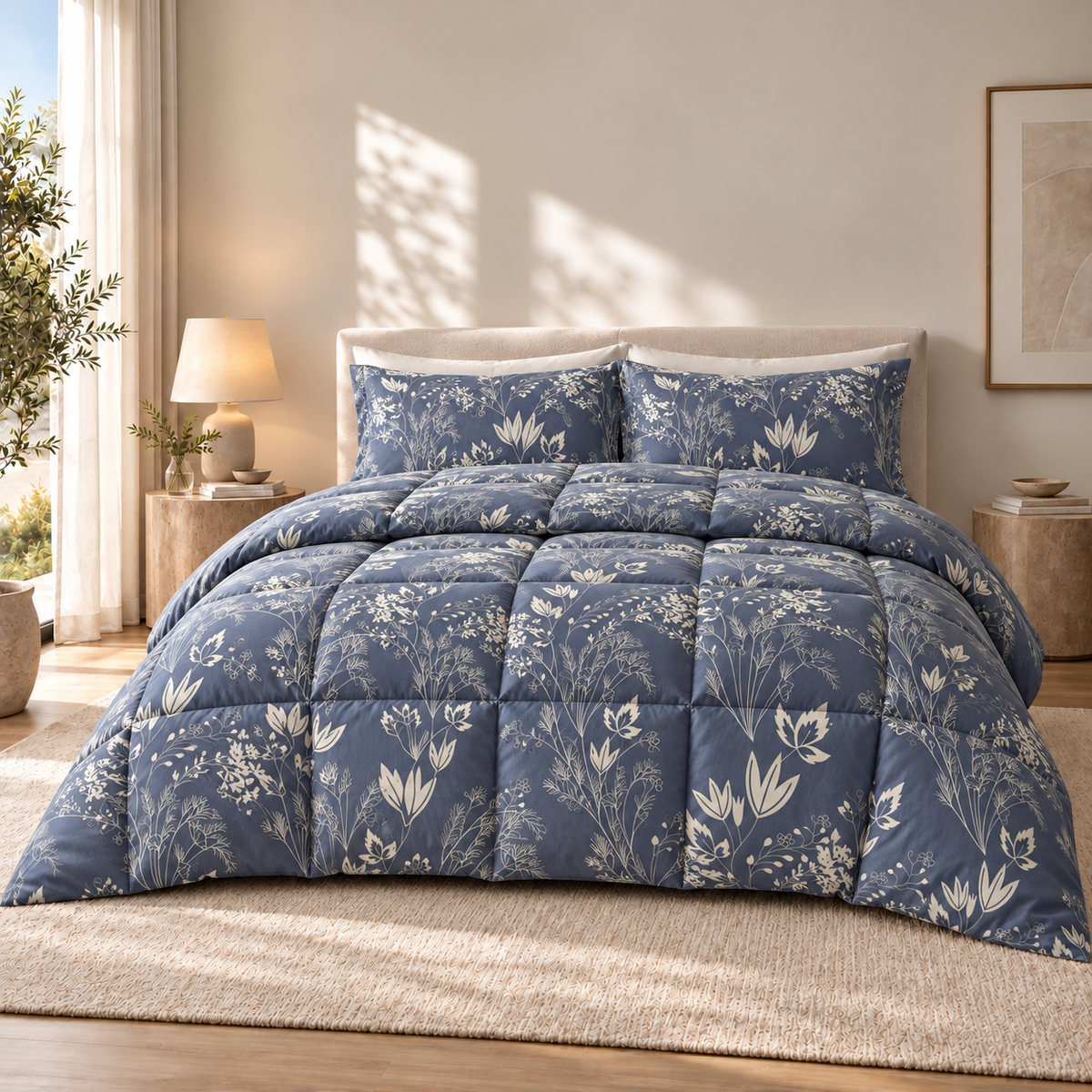 COLCHA HOME Midnight Meadow BOTANICA Collection Filled Duvet
