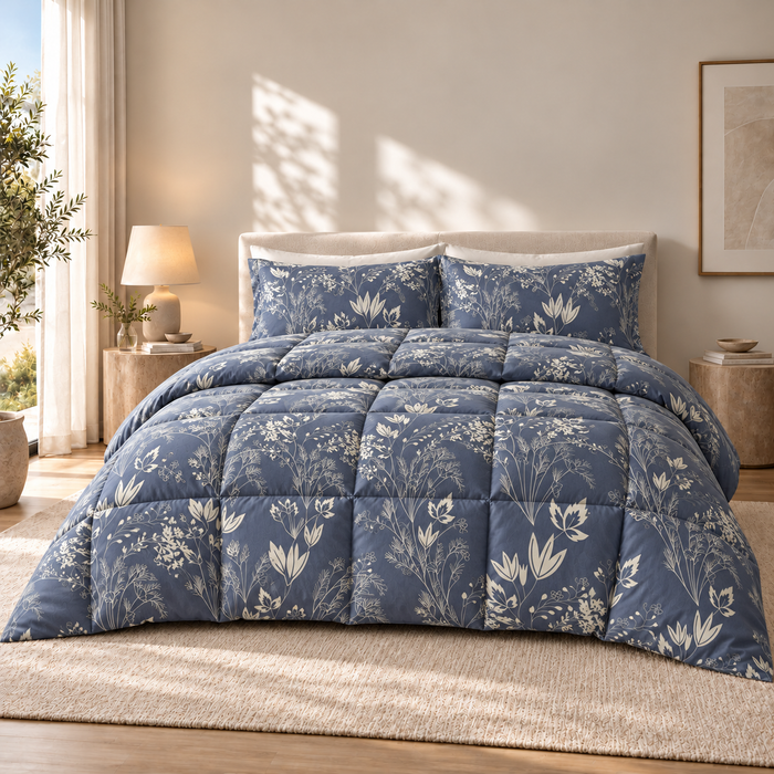 COLCHA HOME Midnight Meadow BOTANICA Collection Filled Duvet