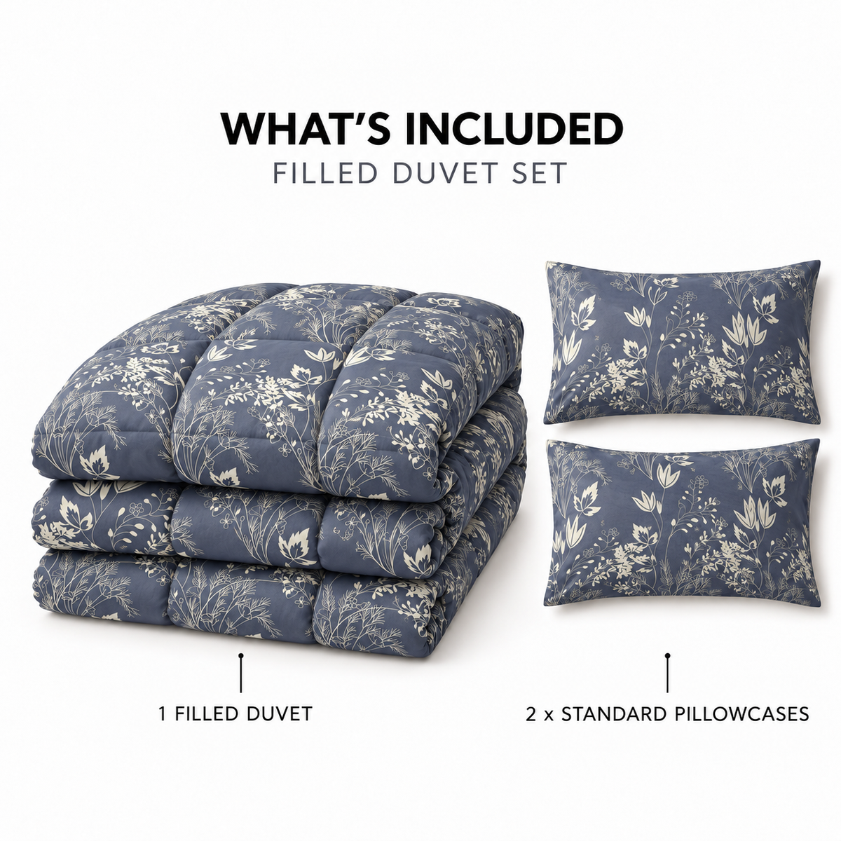 COLCHA HOME Midnight Meadow BOTANICA Collection Filled Duvet