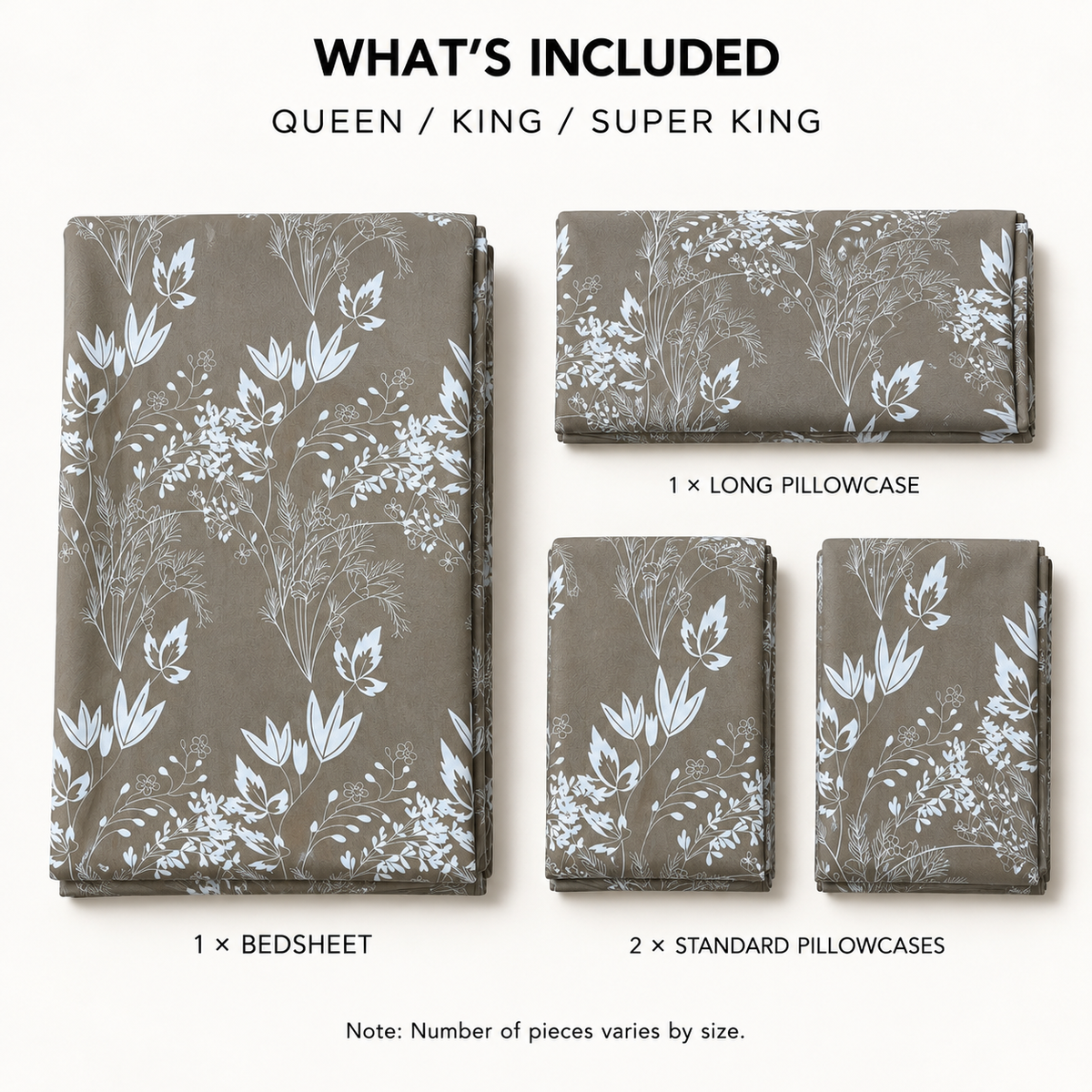 COLCHA HOME Mocha Meadow BOTANICA Collection Bedsheet