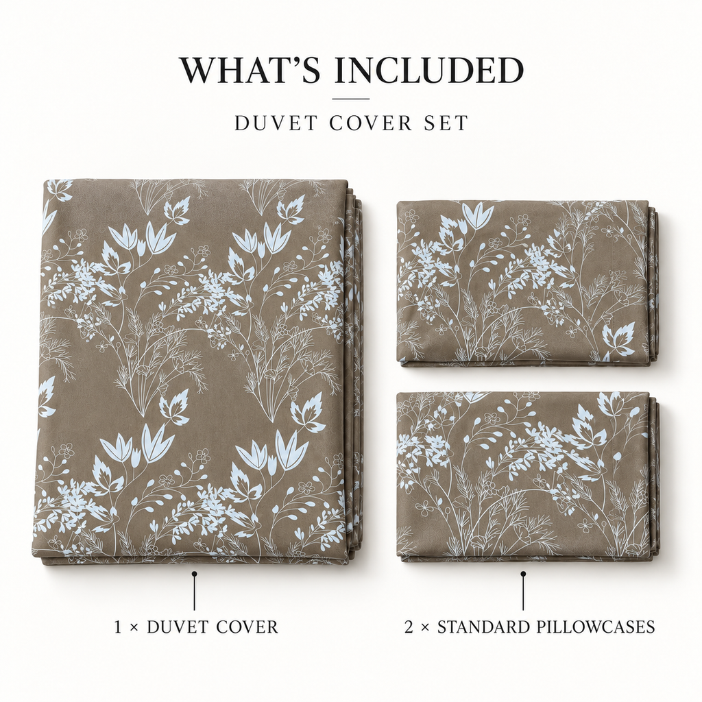 COLCHA HOME Mocha Meadow BOTANICA Collection Duvet Cover