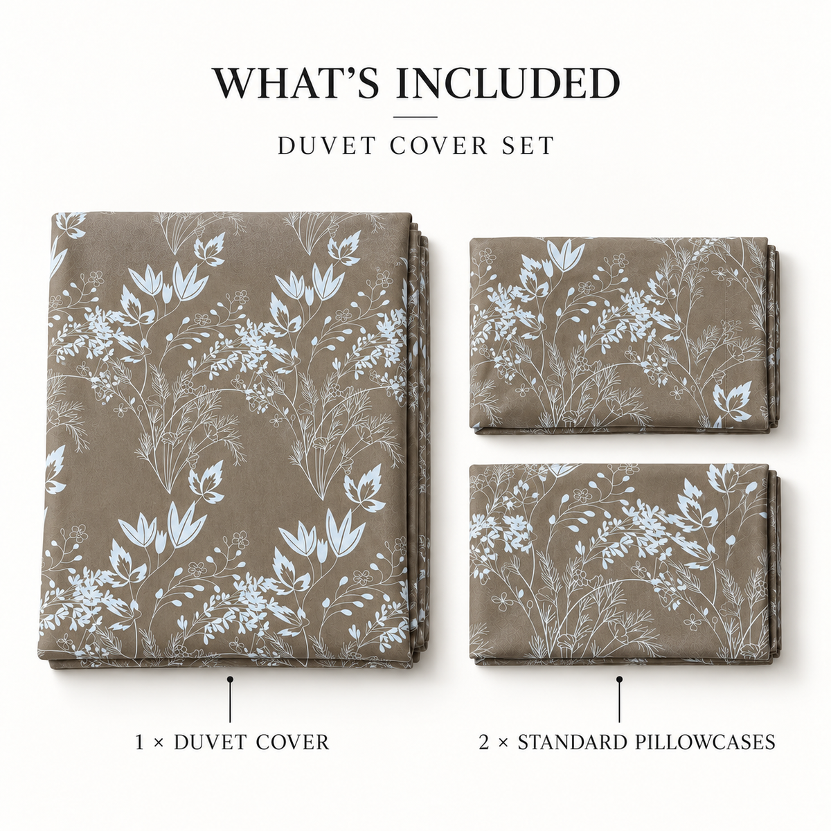COLCHA HOME Mocha Meadow BOTANICA Collection Duvet Cover