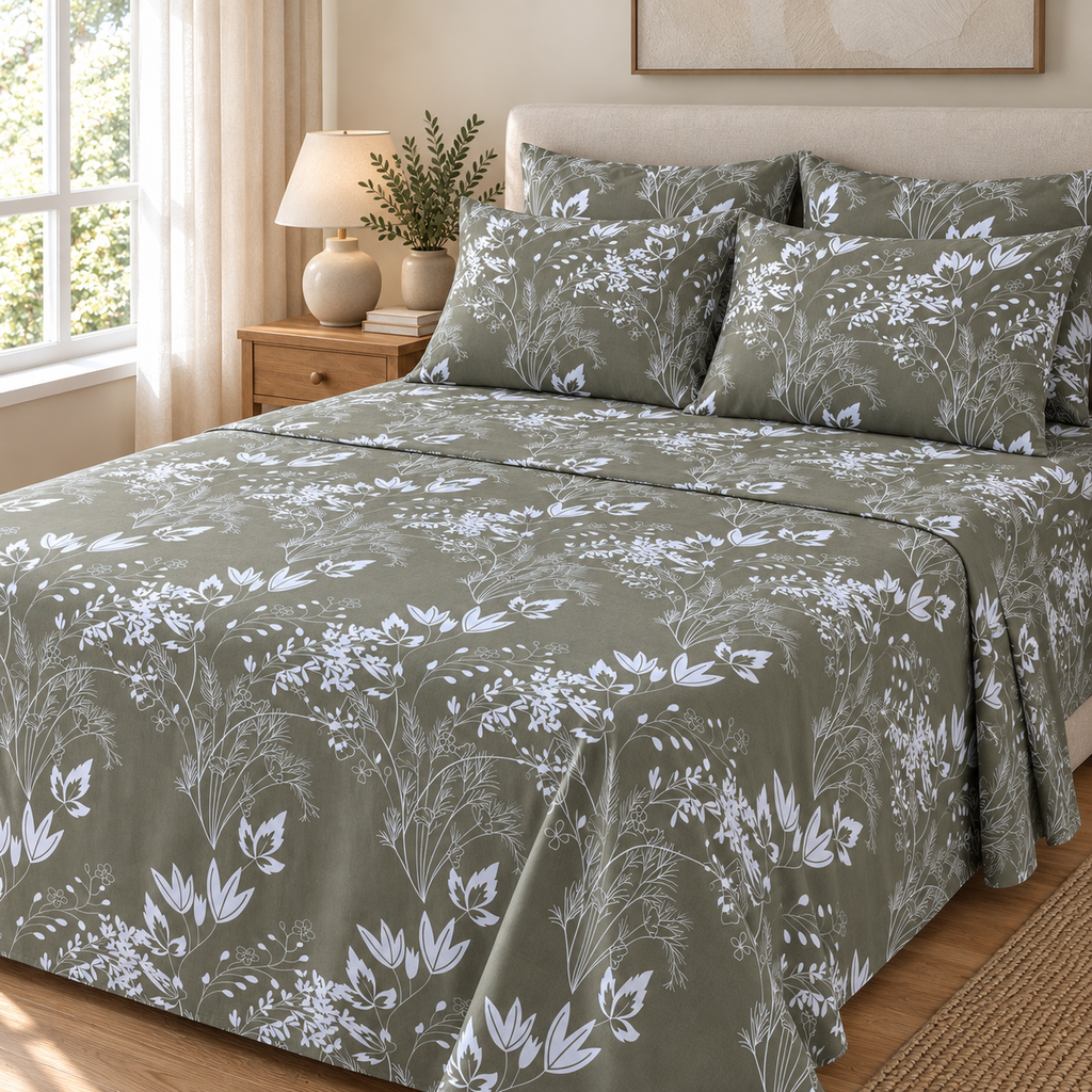 COLCHA HOME Sage Meadow BOTANICA Collection Bedsheet
