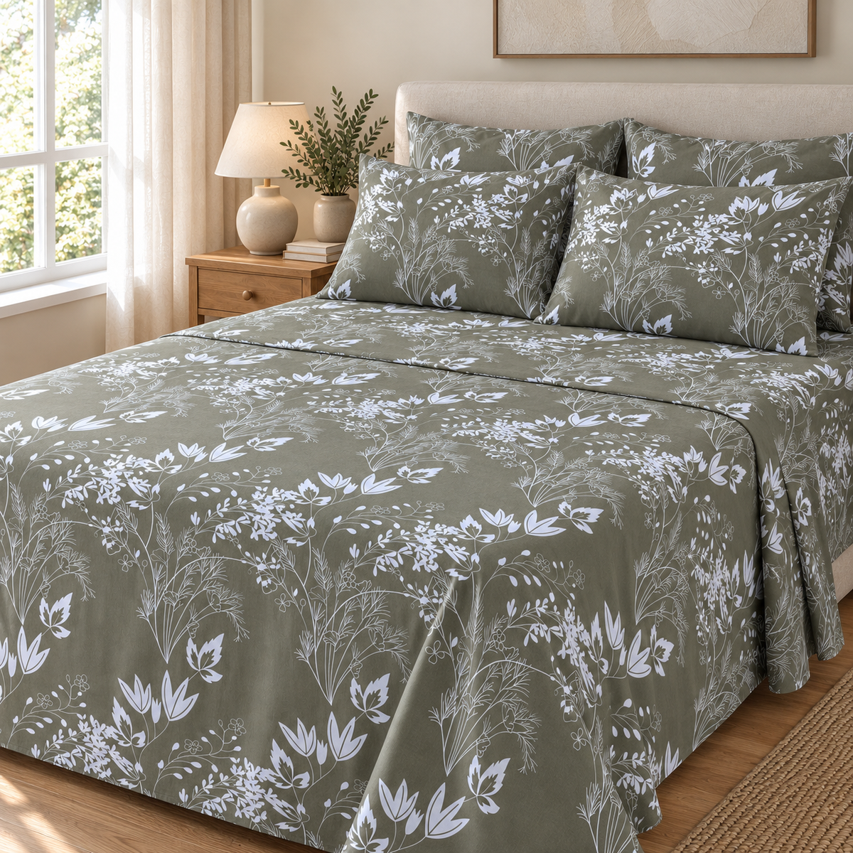 COLCHA HOME Sage Meadow BOTANICA Collection Bedsheet
