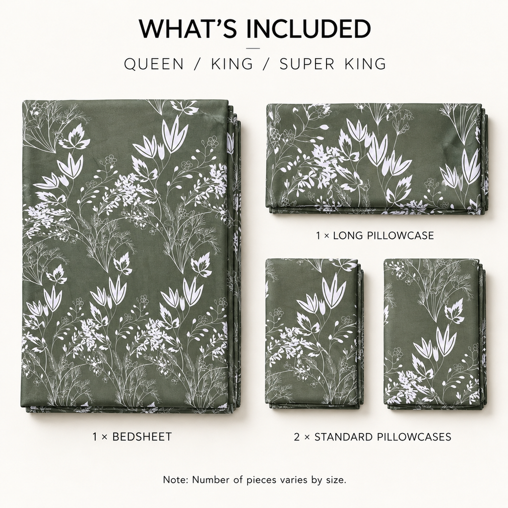 COLCHA HOME Sage Meadow BOTANICA Collection Bedsheet