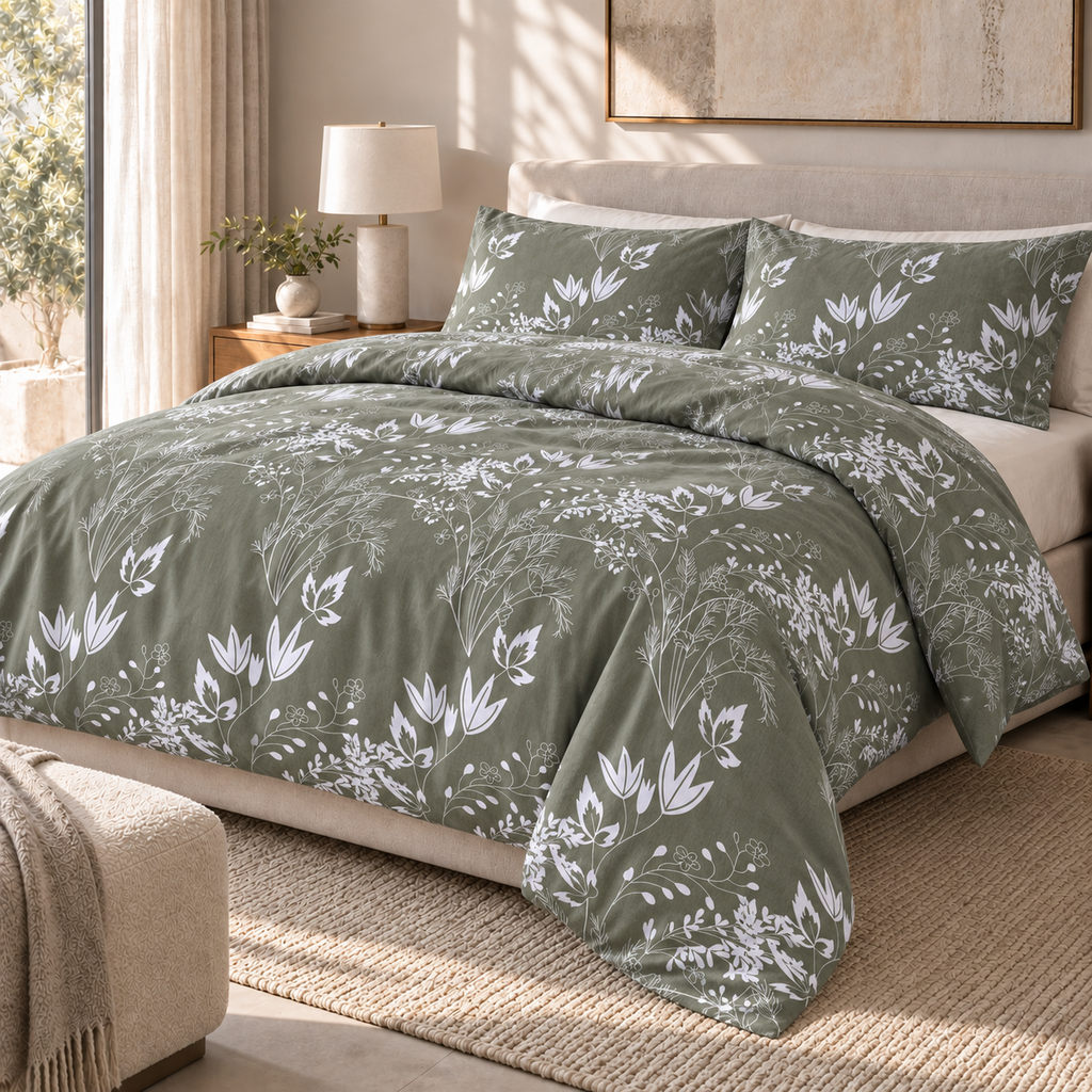 COLCHA HOME Sage Meadow BOTANICA Collection Duvet Cover