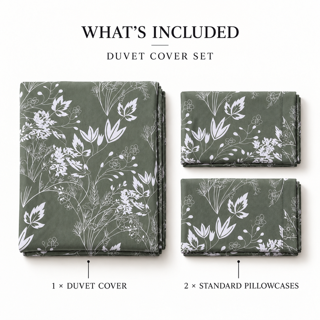 COLCHA HOME Sage Meadow BOTANICA Collection Duvet Cover