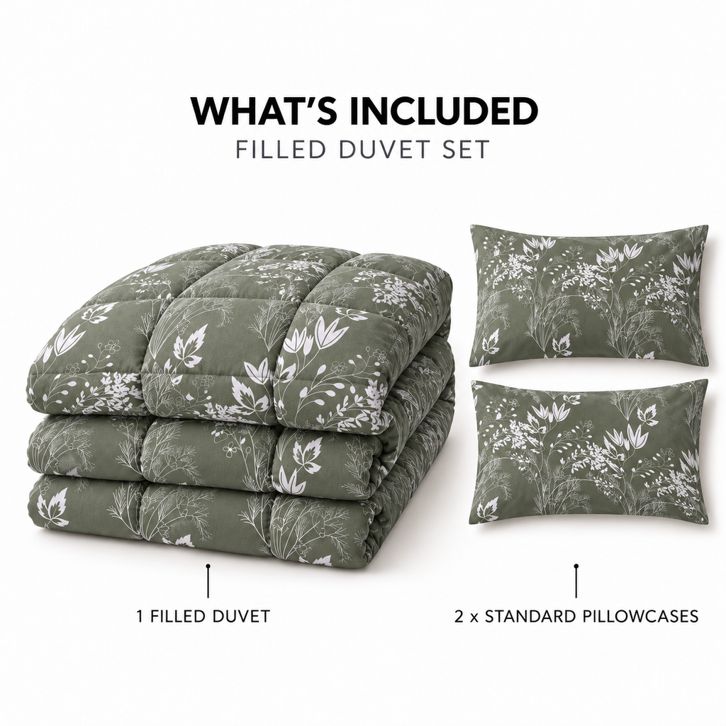 COLCHA HOME Sage Meadow BOTANICA Collection Filled Duvet