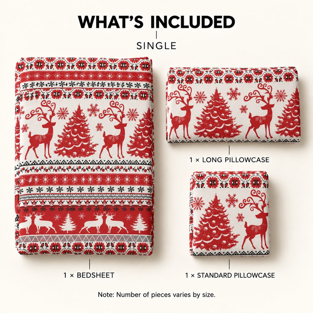 Festive Forest Bedsheet set contents
