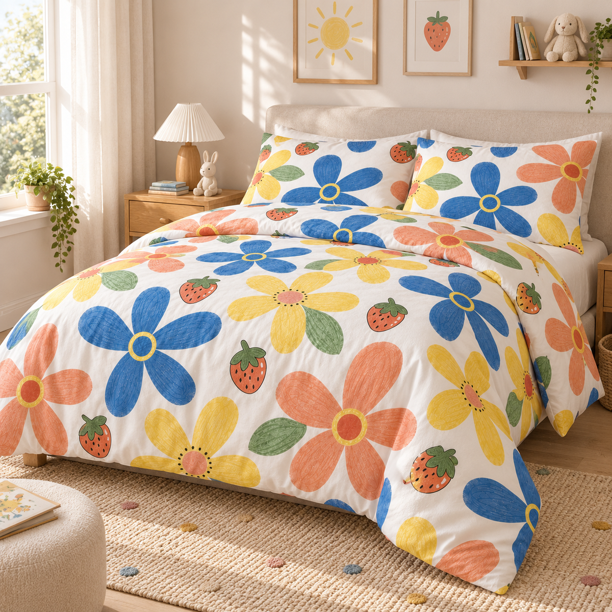 COLCHA HOME Berry Bloom COLCHA LITTLE duvet cover.
