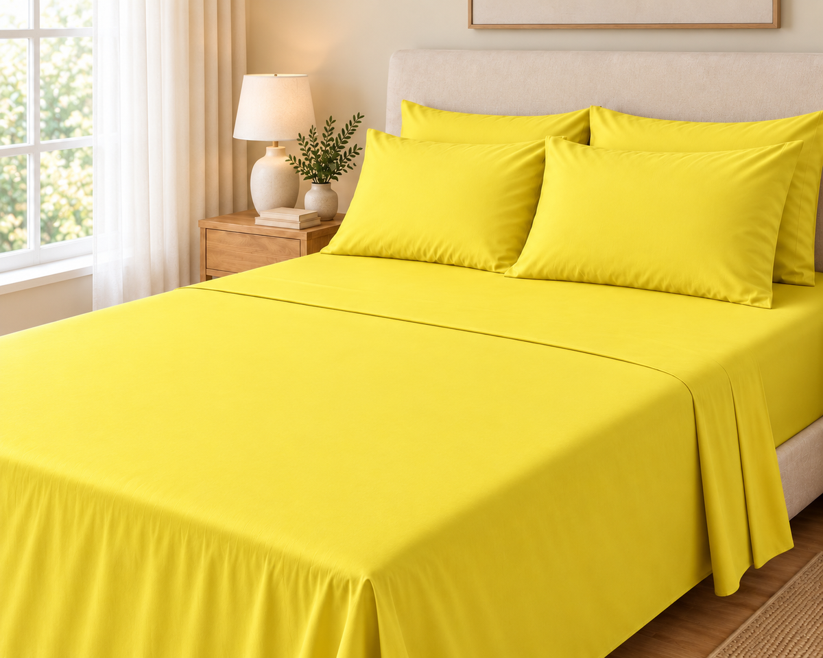 COLCHA HOME Citron Pure Collection bedsheet