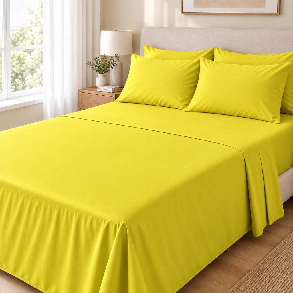 COLCHA HOME Citron Pure Collection bedsheet