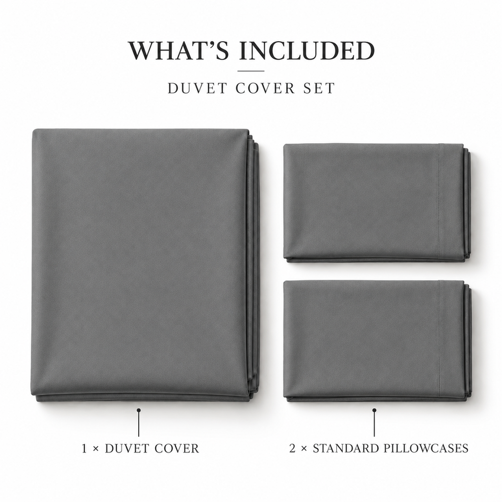 COLCHA HOME Ardoise Pure Collection duvet cover set.