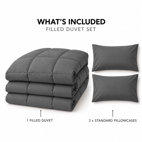 COLCHA HOME Ardoise Pure Collection filled duvet set.