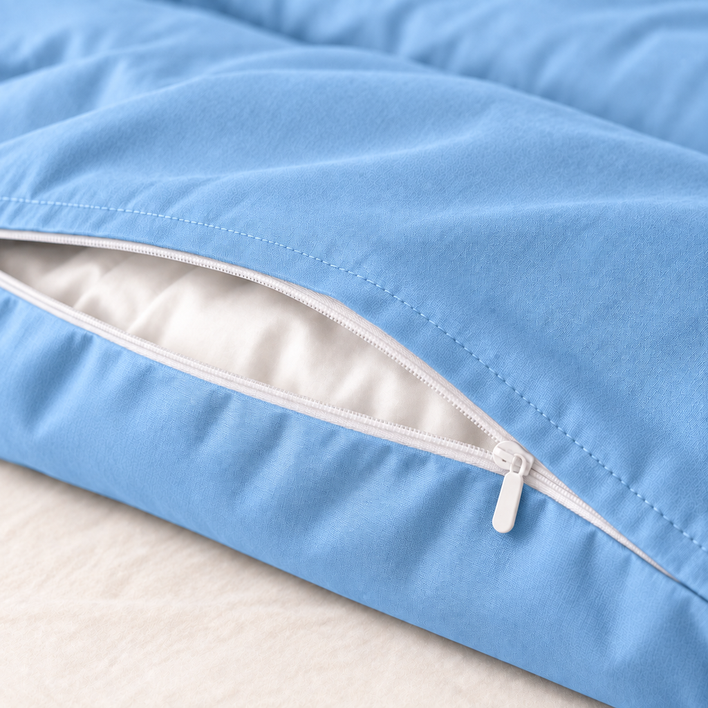 COLCHA HOME Azur Pure Collection duvet cover detail.
