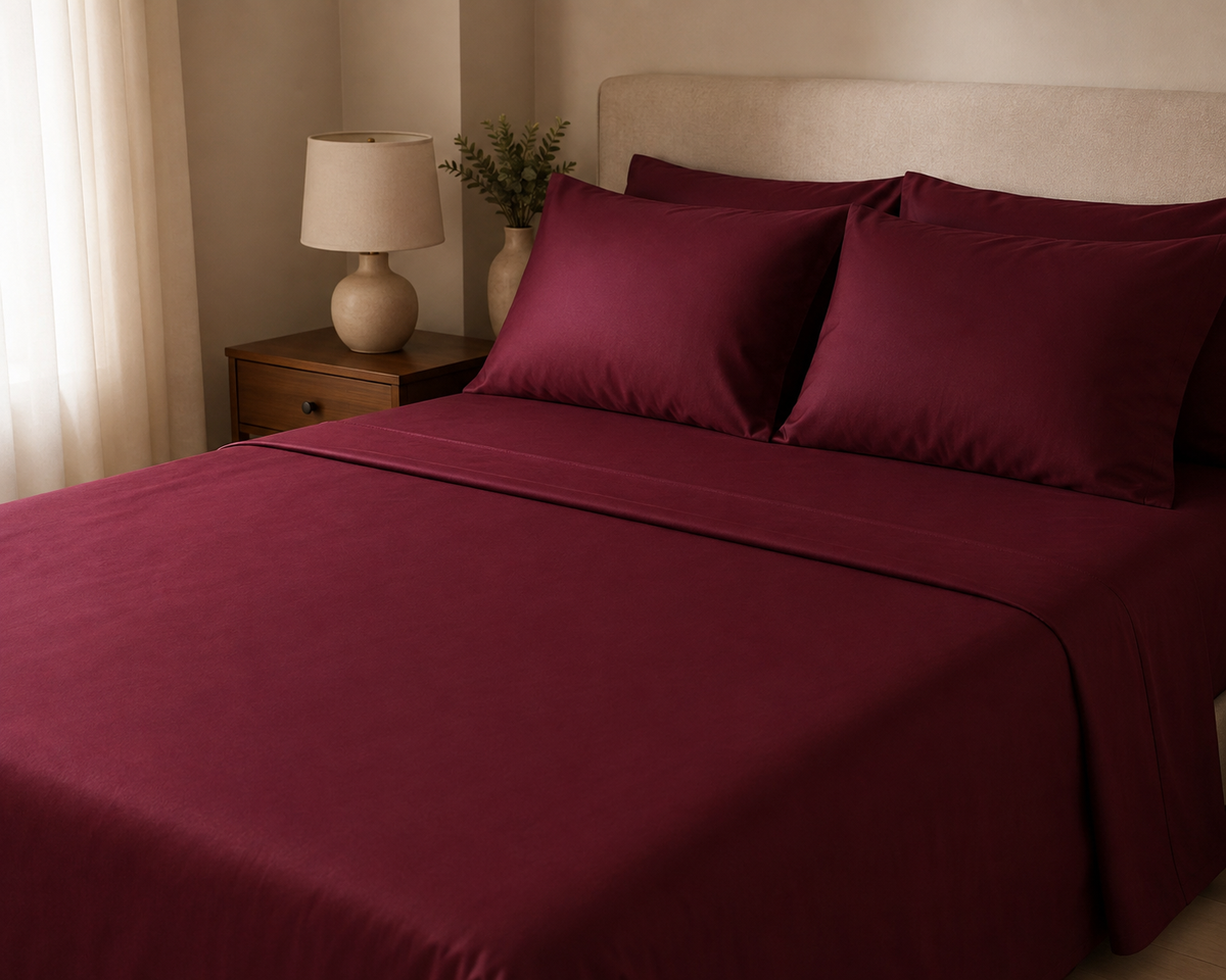 COLCHA HOME Bordeaux Pure Collection bedsheet