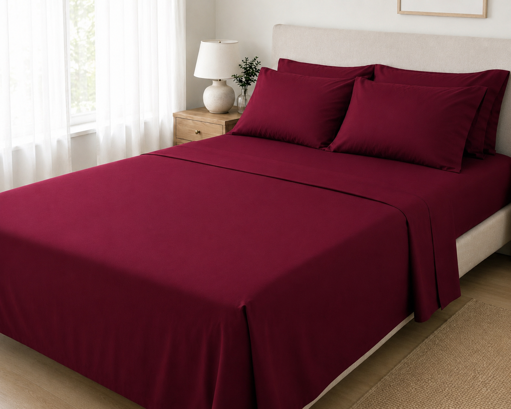 COLCHA HOME Bordeaux Pure Collection bedsheet