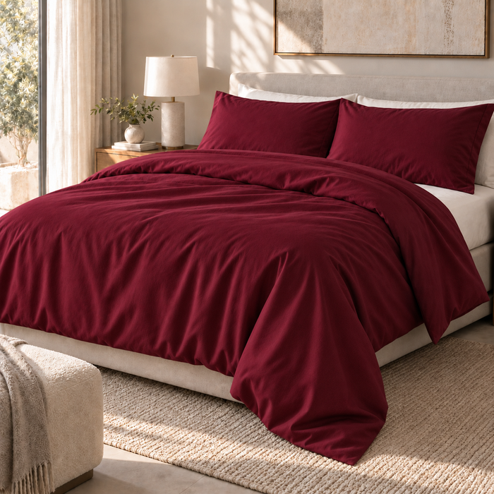 COLCHA HOME Bordeaux Pure Collection duvet cover.