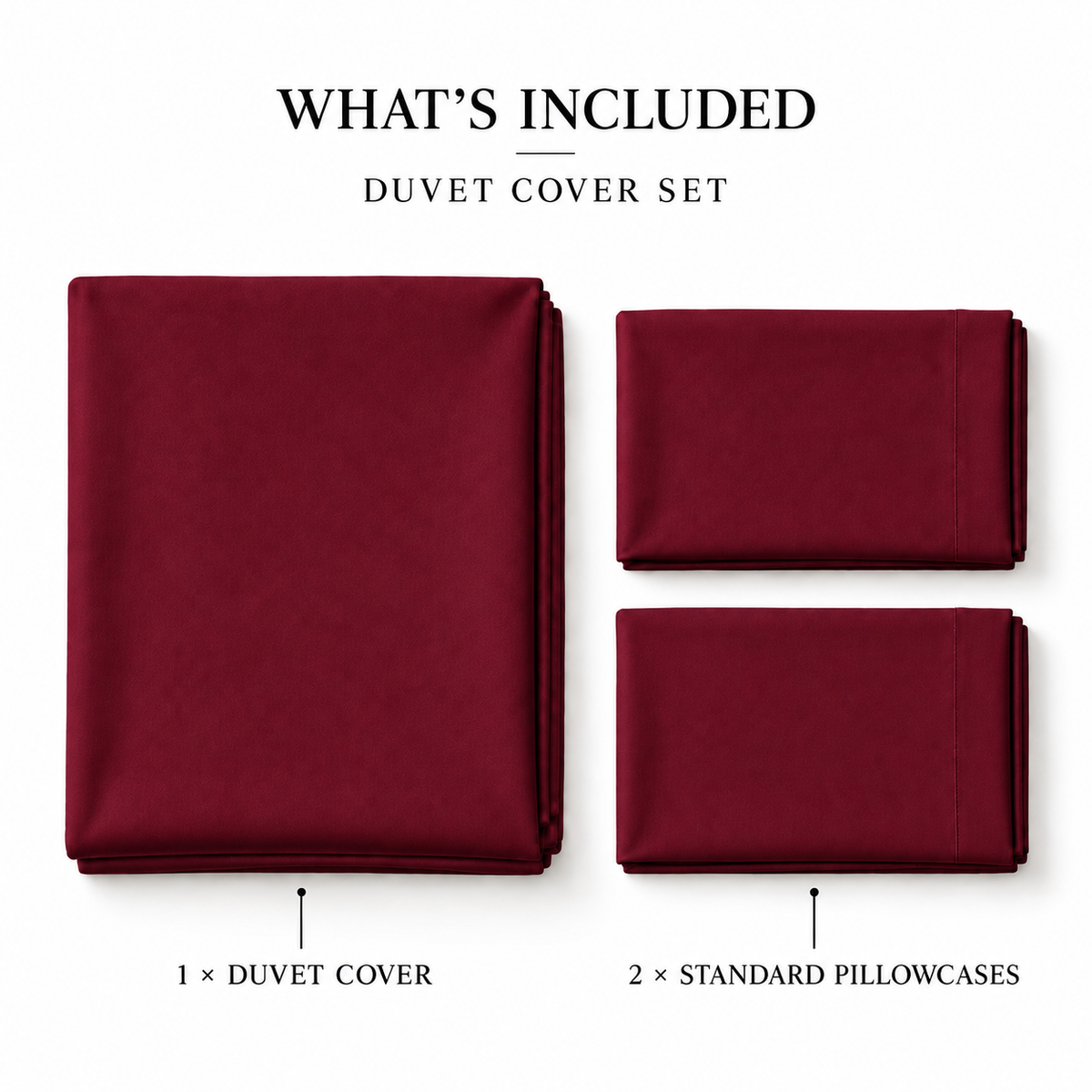 COLCHA HOME Bordeaux Pure Collection duvet cover set.