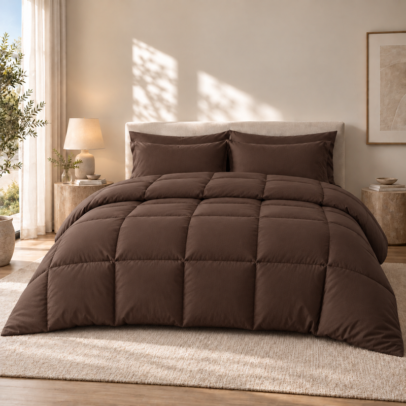 COLCHA HOME Cacao Pure Collection filled duvet.