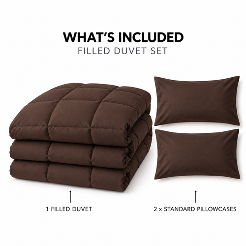 COLCHA HOME Cacao Pure Collection filled duvet set.