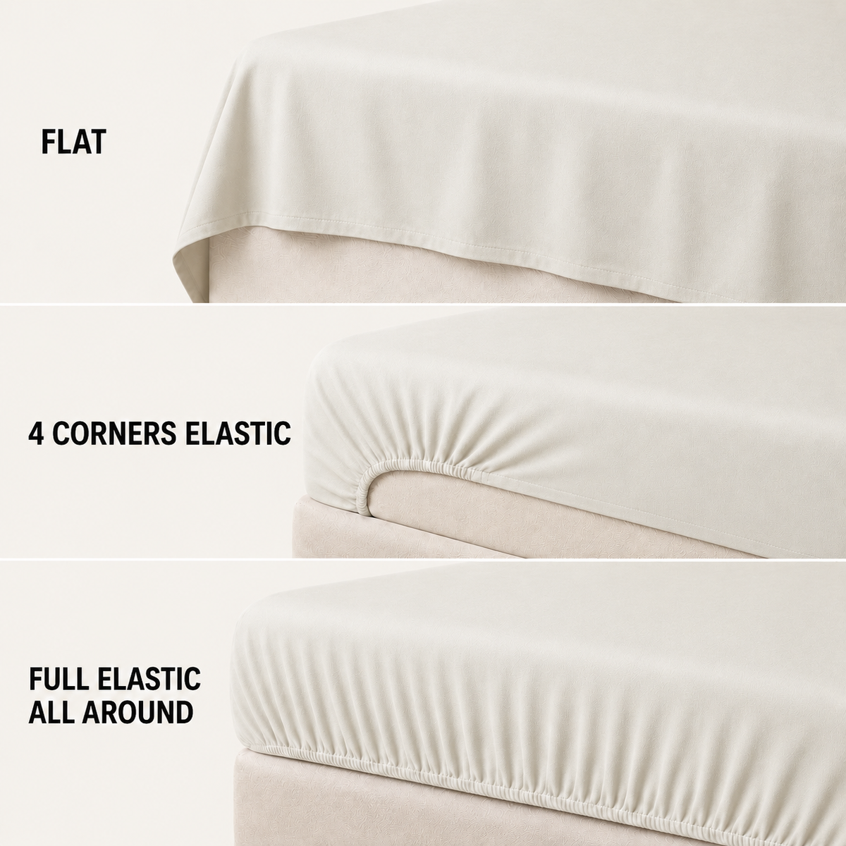 COLCHA HOME Crème Pure Collection bedsheet