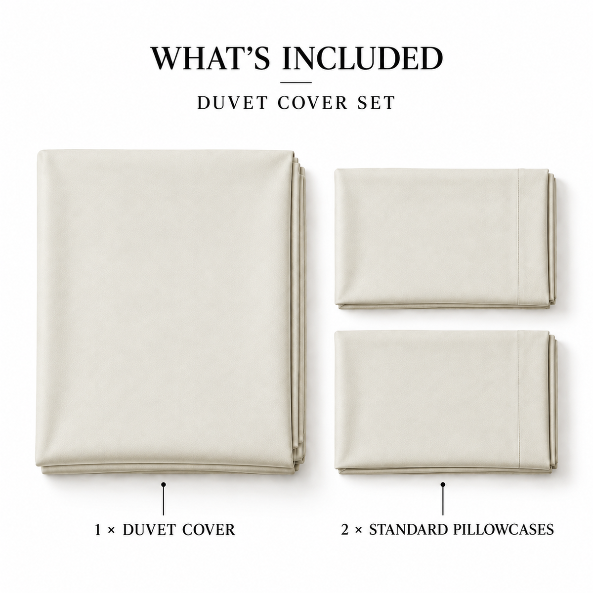 COLCHA HOME Crème Pure Collection duvet cover set.