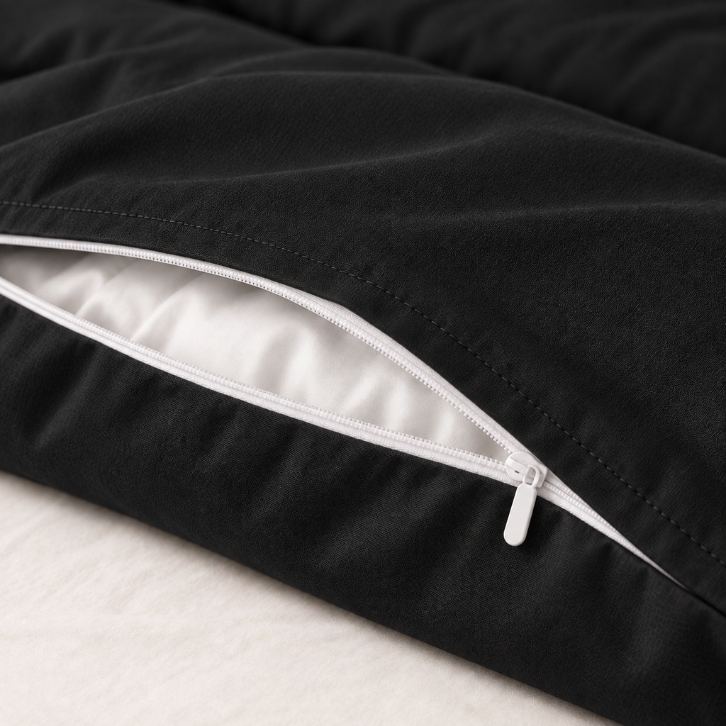 COLCHA HOME Éclipse Pure Collection duvet cover detail.