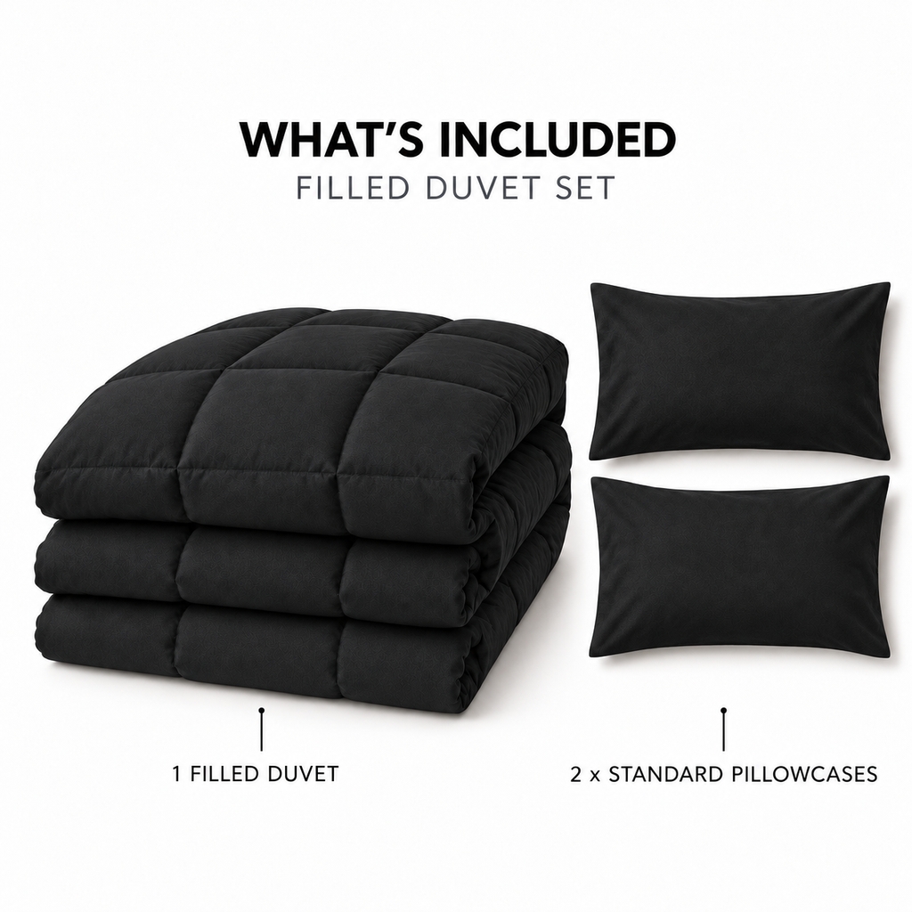 COLCHA HOME Éclipse Pure Collection filled duvet set.