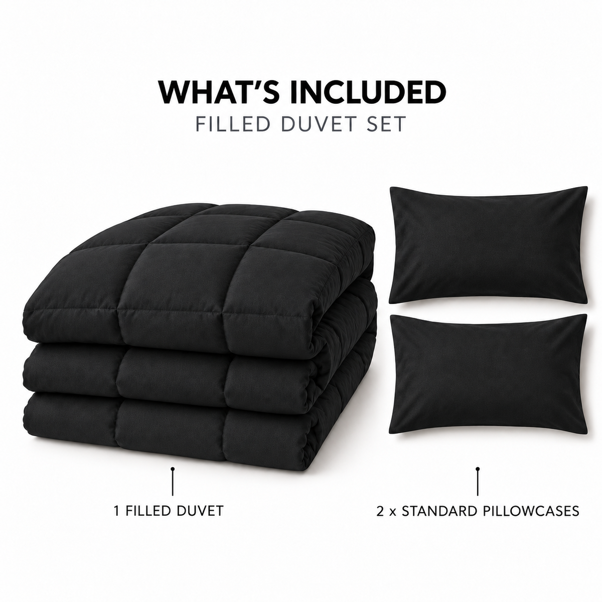 COLCHA HOME Éclipse Pure Collection filled duvet set.
