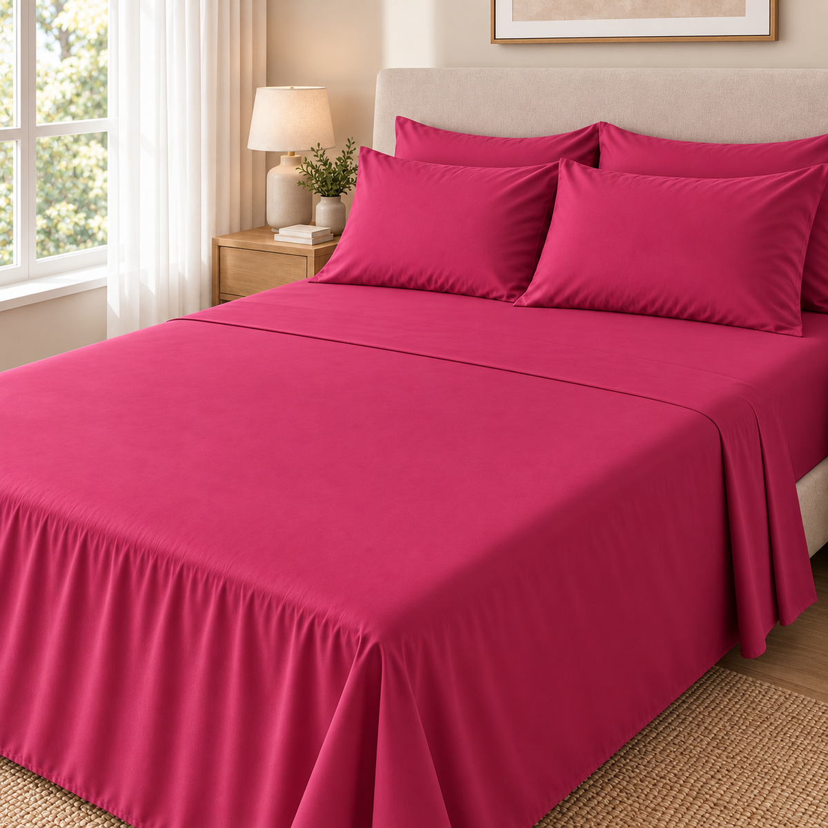COLCHA HOME Fuchsia Pure Collection bedsheet
