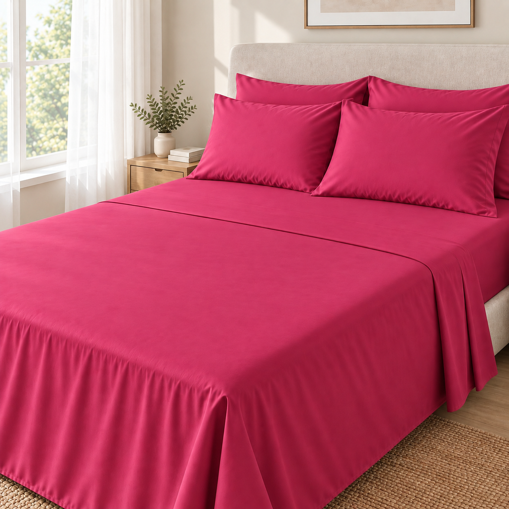 COLCHA HOME Fuchsia Pure Collection bedsheet