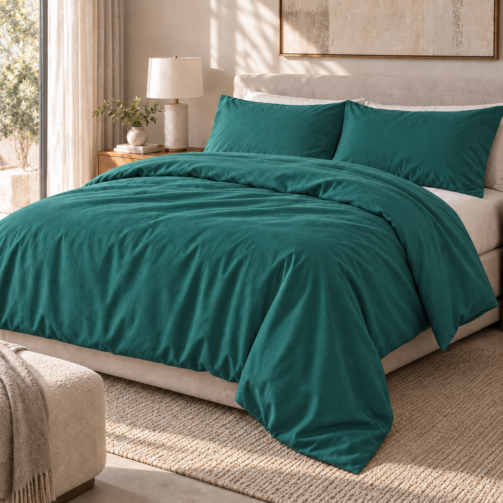COLCHA HOME Jade Pure Collection duvet cover.