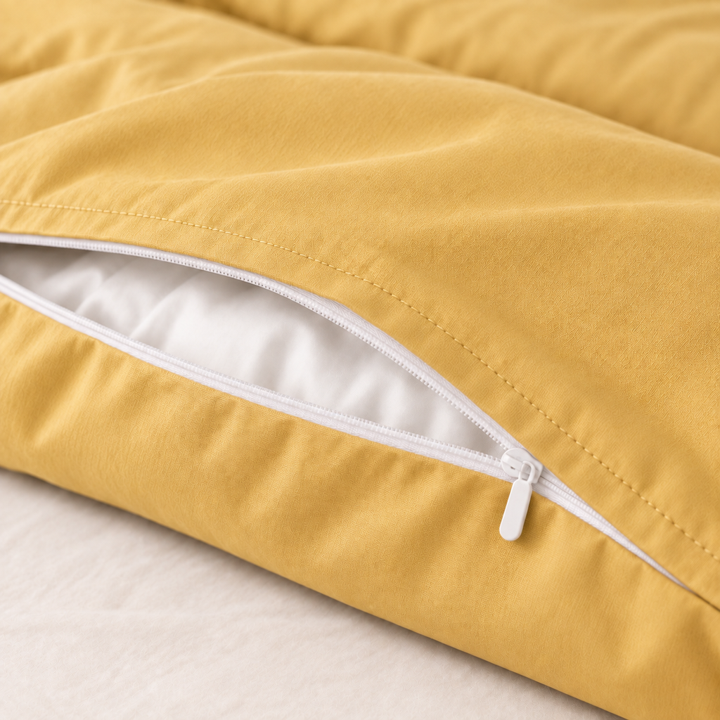 COLCHA HOME Lumière Pure Collection duvet cover detail.