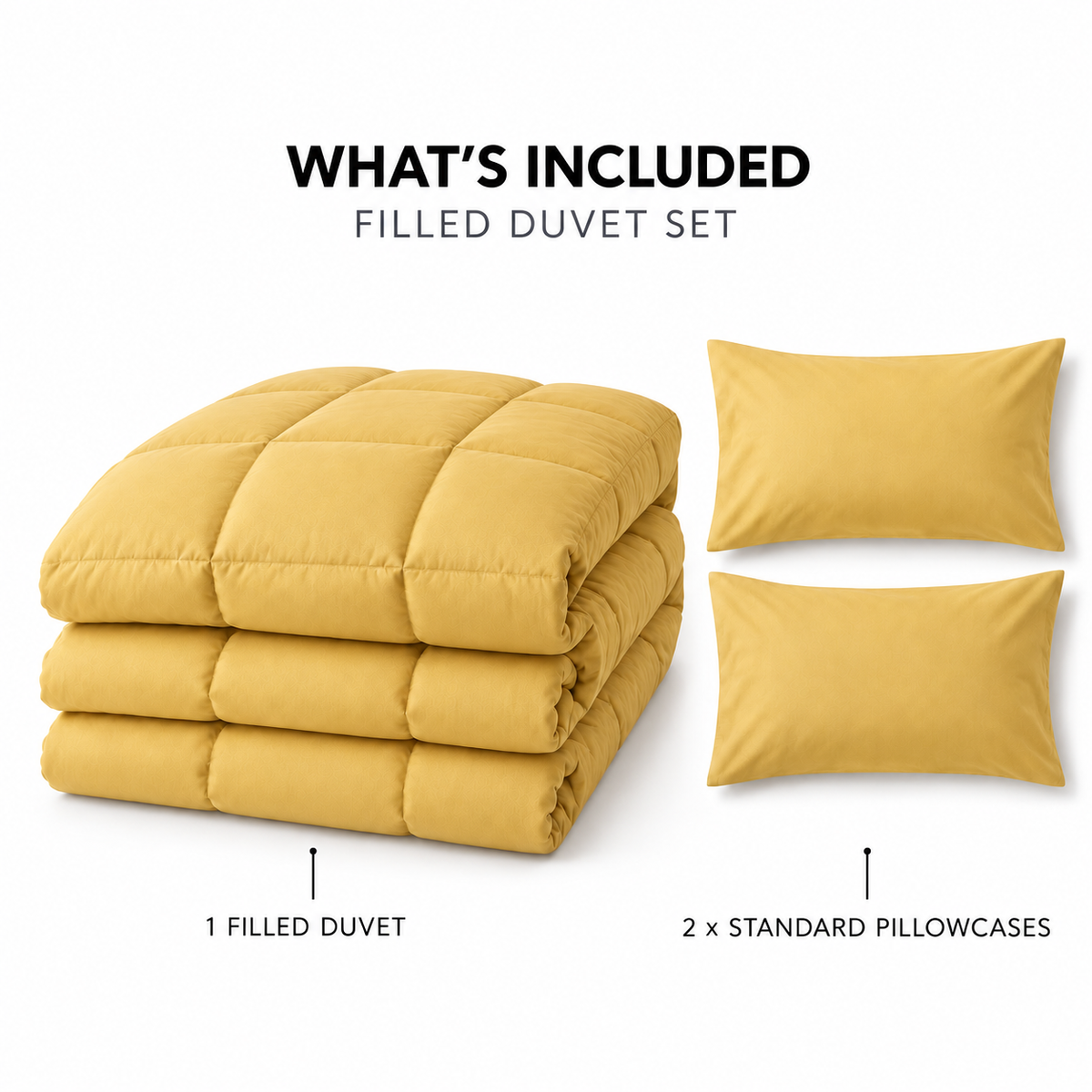 COLCHA HOME Lumière Pure Collection filled duvet set.
