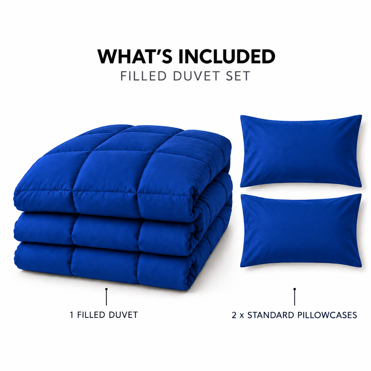 COLCHA HOME Majesté Pure Collection filled duvet set.