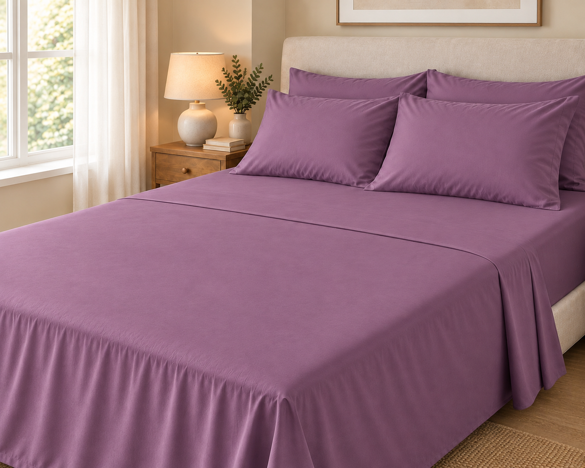 COLCHA HOME Mauve Pure Collection bedsheet