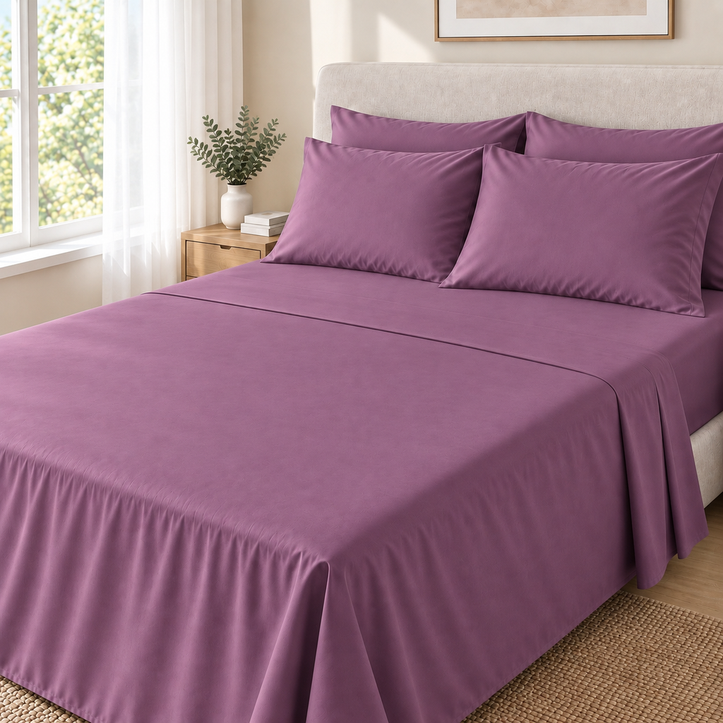 COLCHA HOME Mauve Pure Collection bedsheet