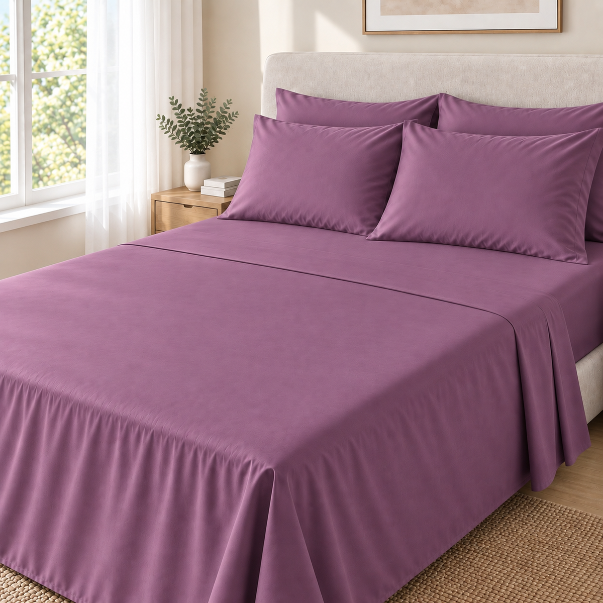 COLCHA HOME Mauve Pure Collection bedsheet