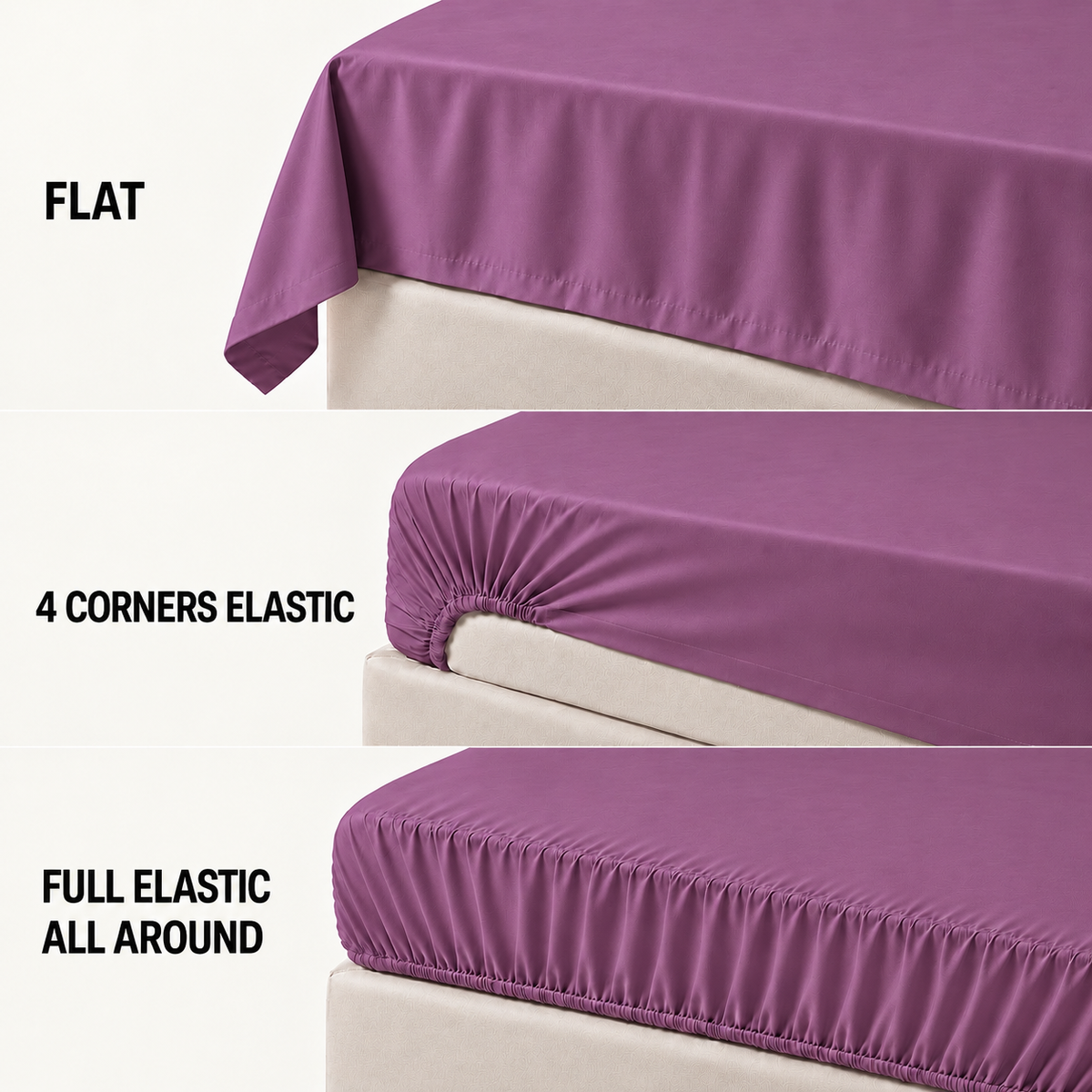 COLCHA HOME Mauve Pure Collection bedsheet