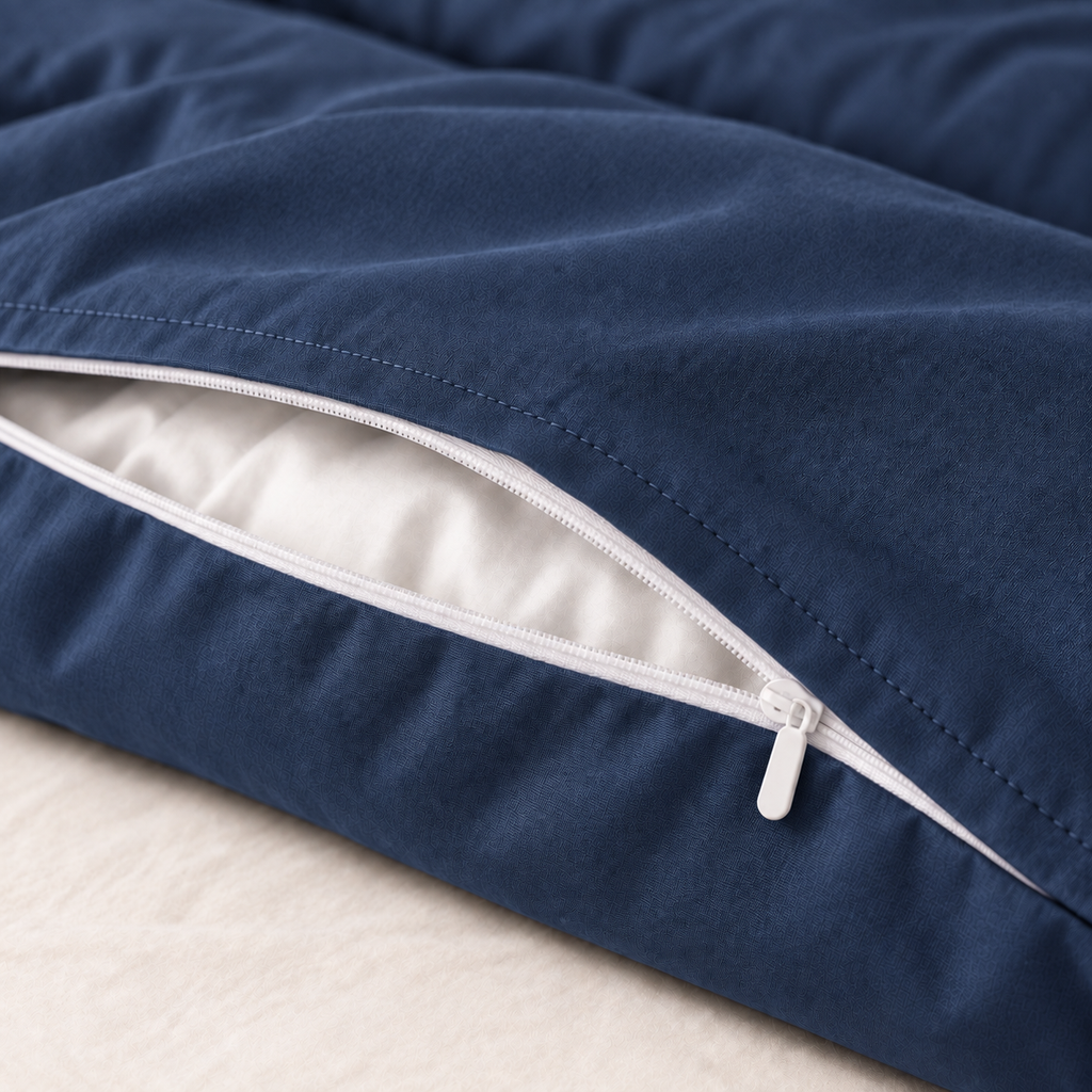 COLCHA HOME Minuit Pure Collection duvet cover detail.